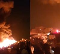 حريق مهول يلتهم سوق الأحد بمدينة أكادير