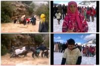 فيديو صادم يشعل رواد الفيسبوك لمغامرات ساكنة المغرب العميق مع السيول والثلوج وهذه نداءاتهم