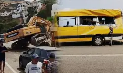 سقوط جرافة فوق حافلة صغيرة ينهي حياة 3 أشخاص ويصيب 24 آخرين في حادث مروع ضواحي تطوان(فيديو)