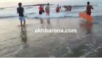 لحظات اخراج جثة طفل ثالث من ضحايا فاجعة شاطئ واد الشراط
