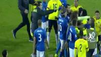 معركة بين لاعبي البرازيل وكولومبيا تنتهي بطرد نيمار و باكا