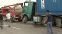 حادثة اصطدام شاحنات قرب الرباط